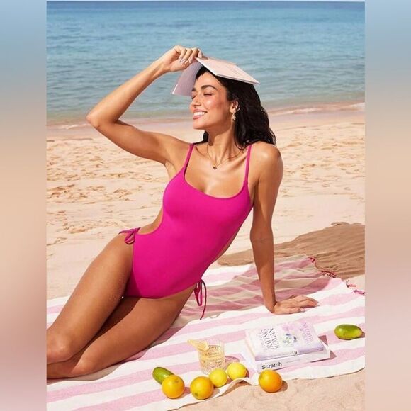 DOBREVA Women's pink One Piece Strappy Backless Swimsuit sz small (2/4) - Picture 3 of 8